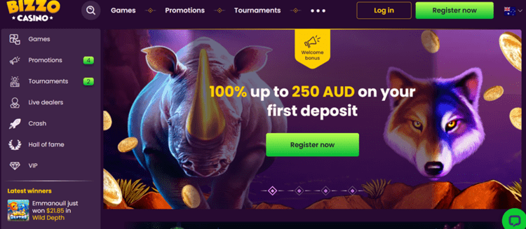 Welcome promotion at Bizzo Casino