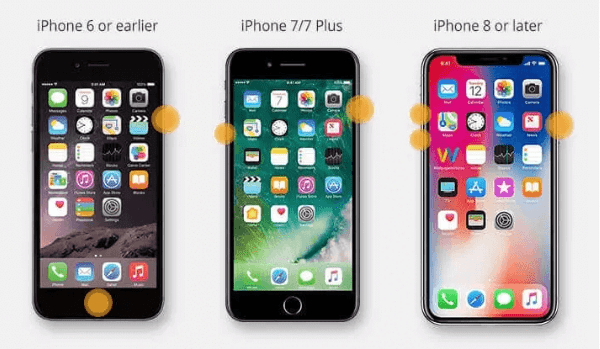 Reboot iPhone 8 and later versions