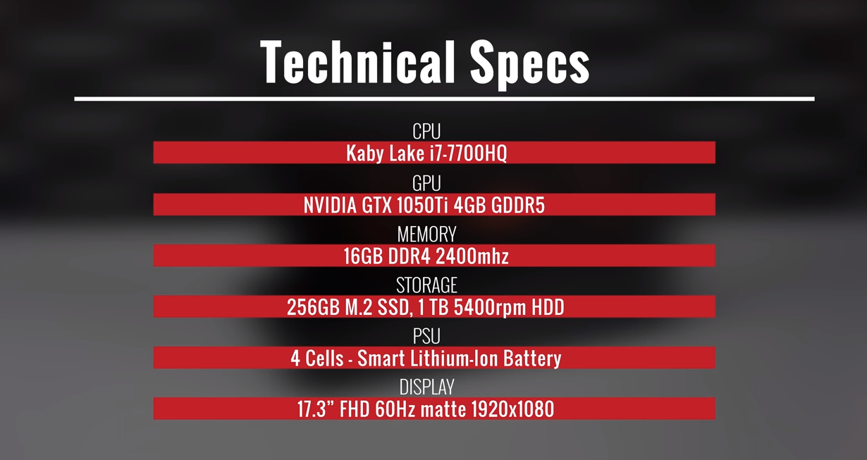 ASUS ROG GL753 specifications 
