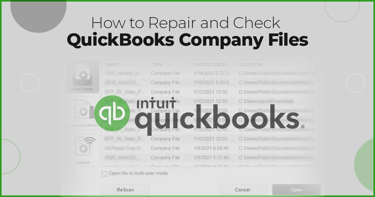 How to Repair and Check QuickBooks Company Files?