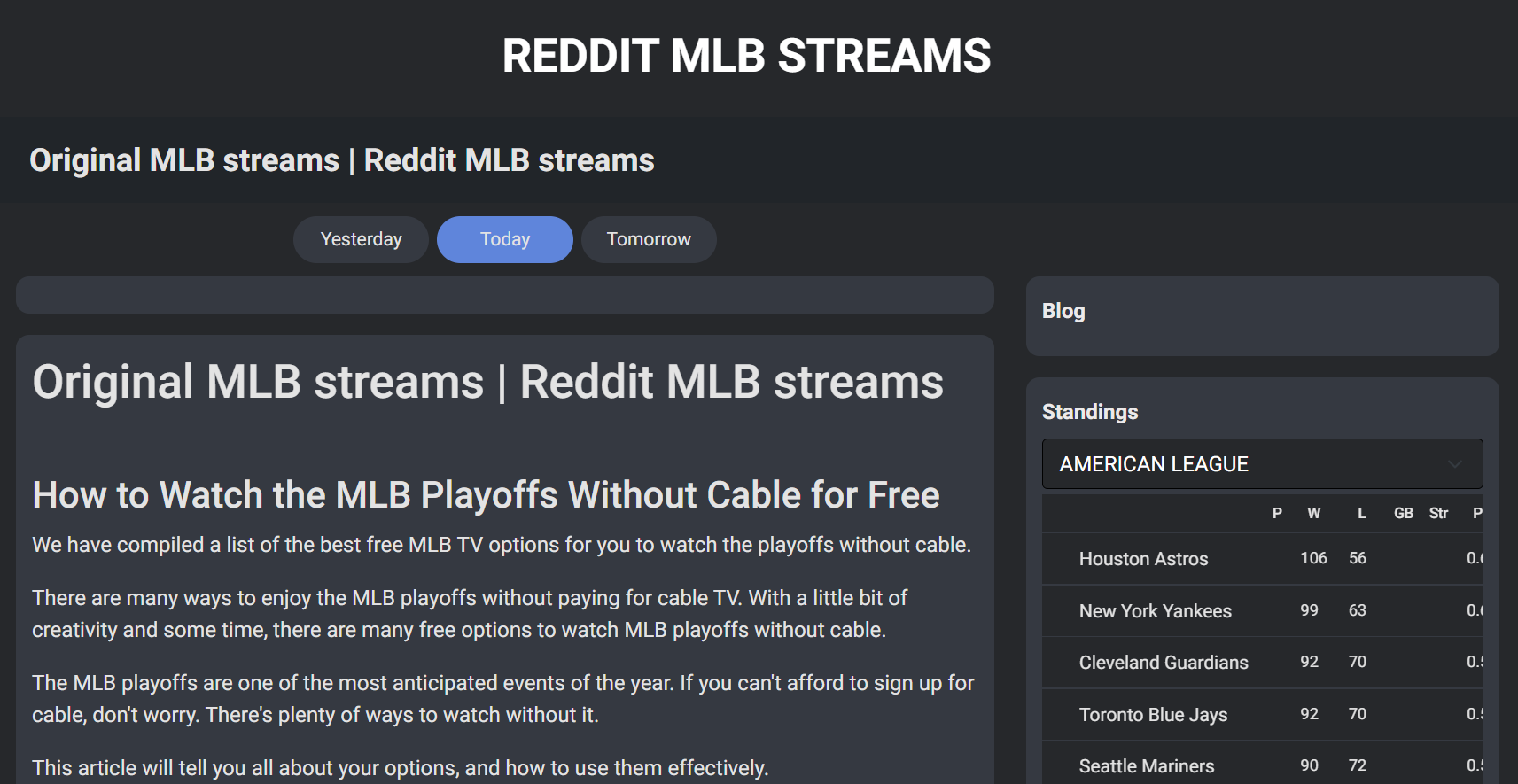 MLB Streams  Reddit MLB Streams  MLB Streaming site  rmlbstreamlinks