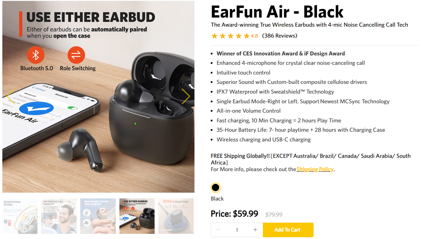 EarFun Air price
