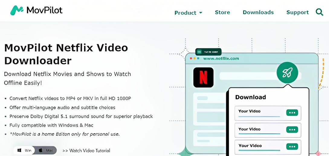 A comprehensive review of the video downloader tool :MovPilot Netflix Video Downloader