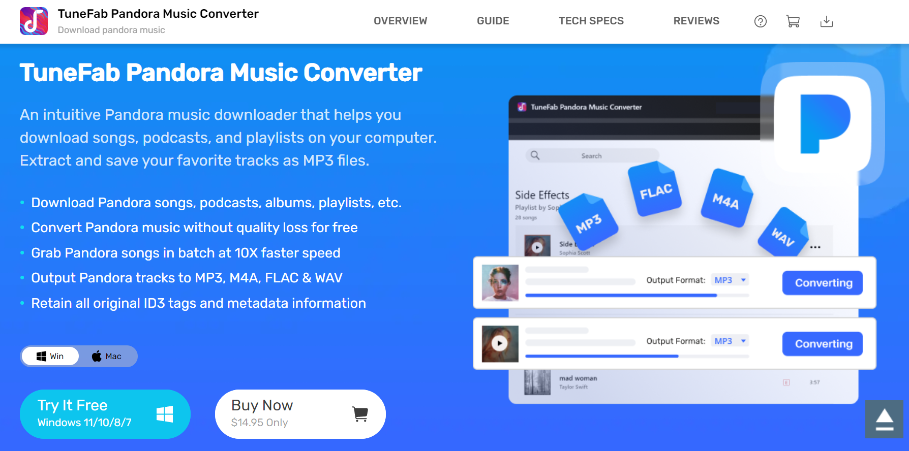 TuneFab Pandora Music Converter Review