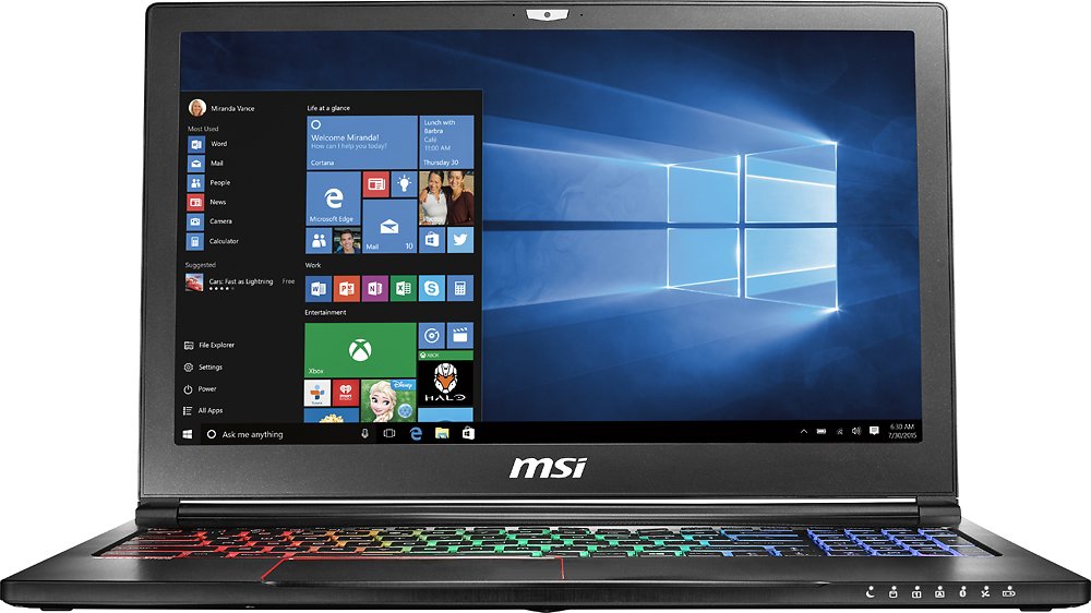 The MSI GS63 VR Stealth