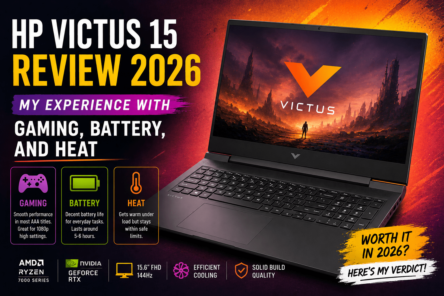 HP Victus 15 Review 2026: My Experience with Gaming, Battery, and Heat