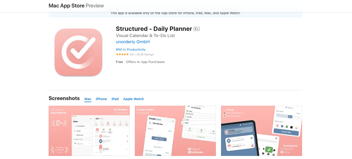 Structured—Best productivity app