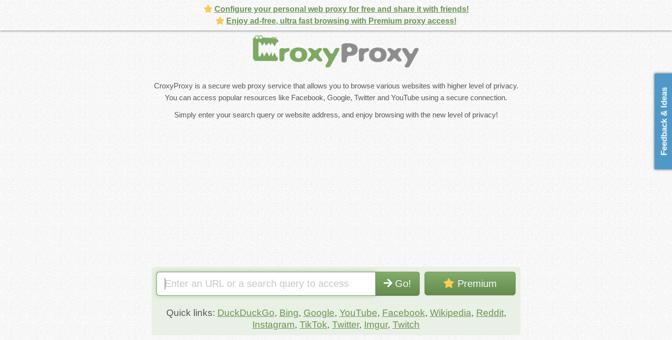 set up to utilize CroxyProxy