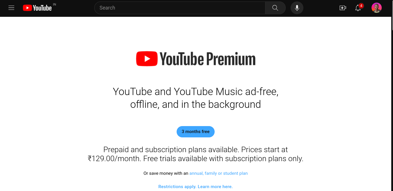 YouTube Premium Price