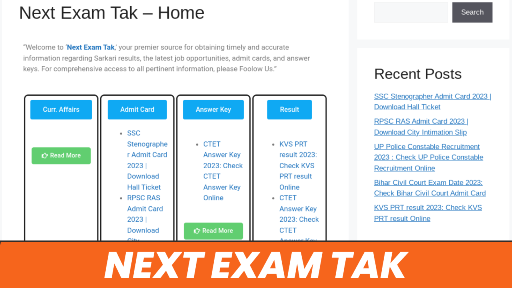 Next Exam Tak: Your Ultimate Government Job Preparation Guide