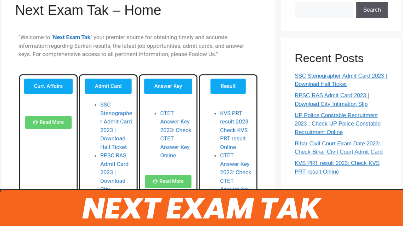 Next Exam Tak: Your Ultimate Government Job Preparation Guide