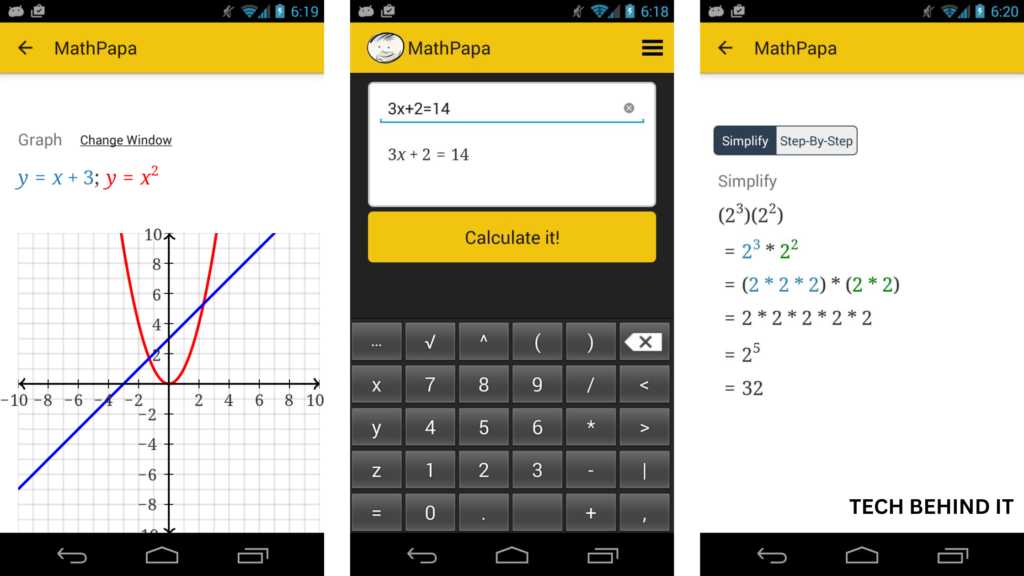 Need help with any algebraic issues or sums? MathPapa is the algebra calculator and equation solver for you. A standard calculator with few variables and symbols is all it is.