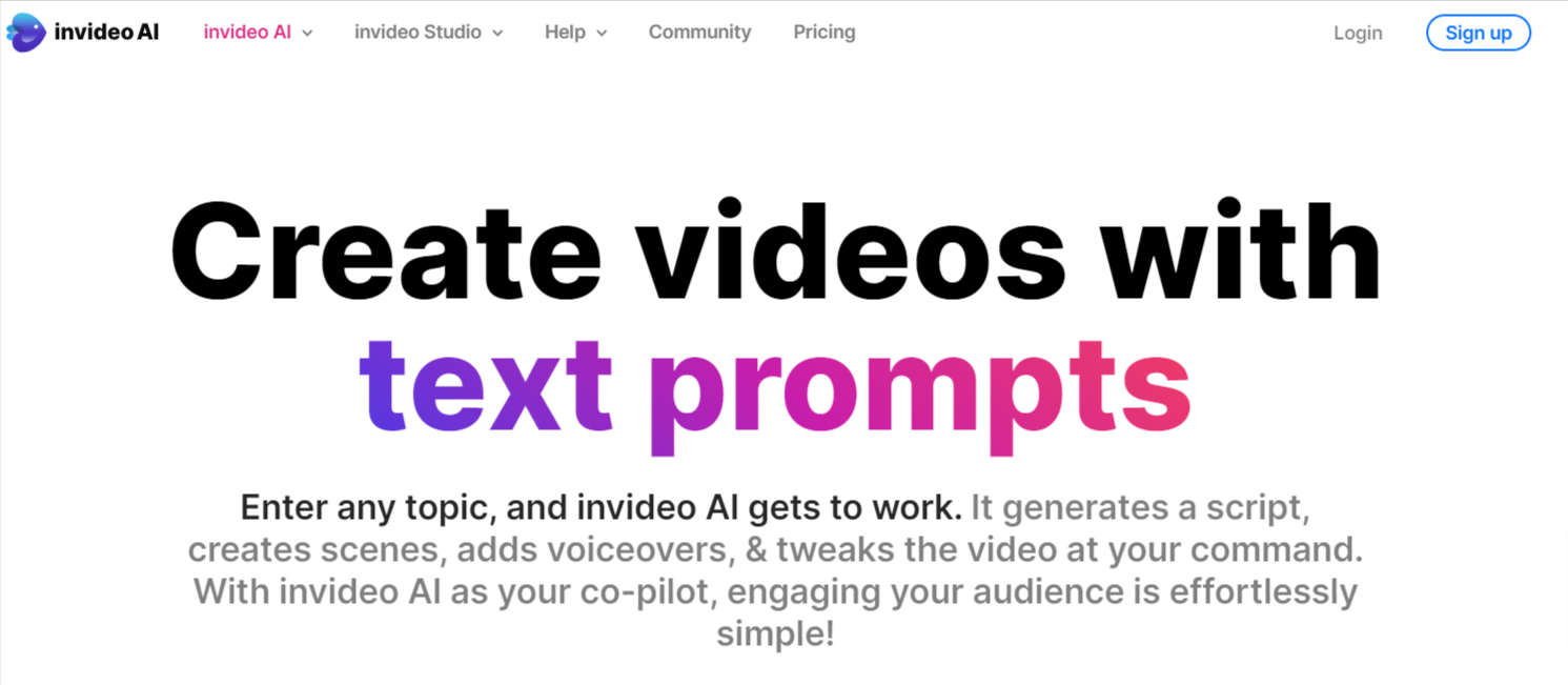 InVideo – Best for Text Prompts