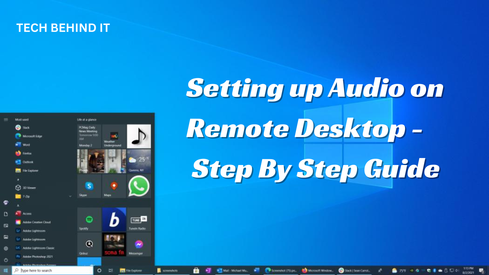 Setting up Audio on Remote Desktop – Step By Step Guide
