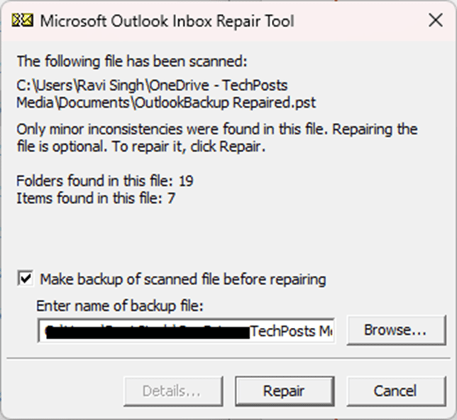 Steps to Repair corrupted Outlook Archive (.pst) Files