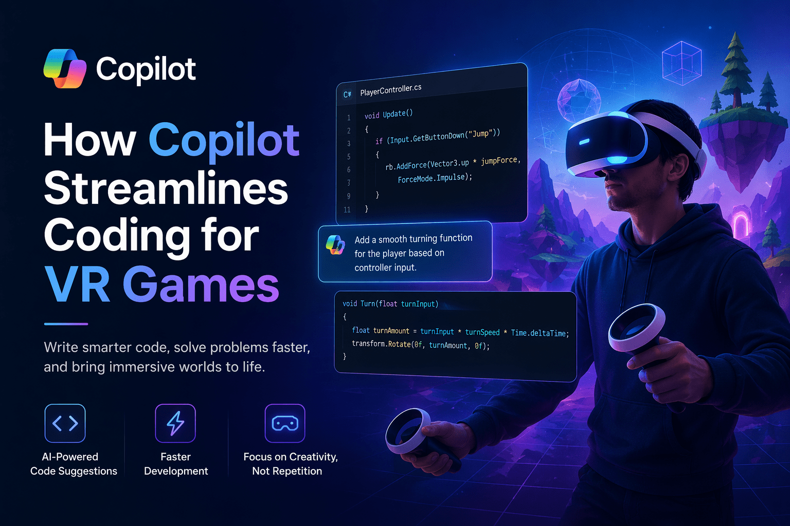 How Copilot Streamlines Coding for VR Games