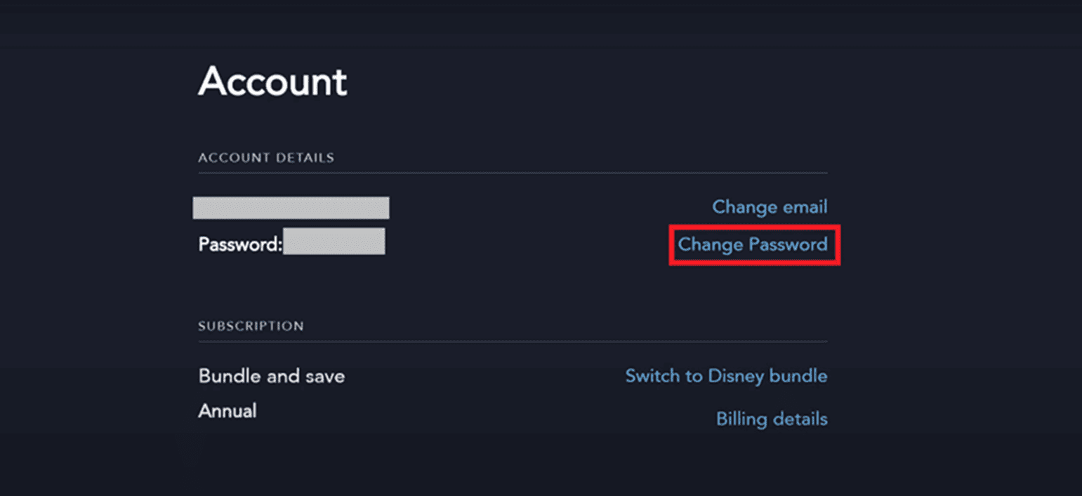 Change Disney Plus Password