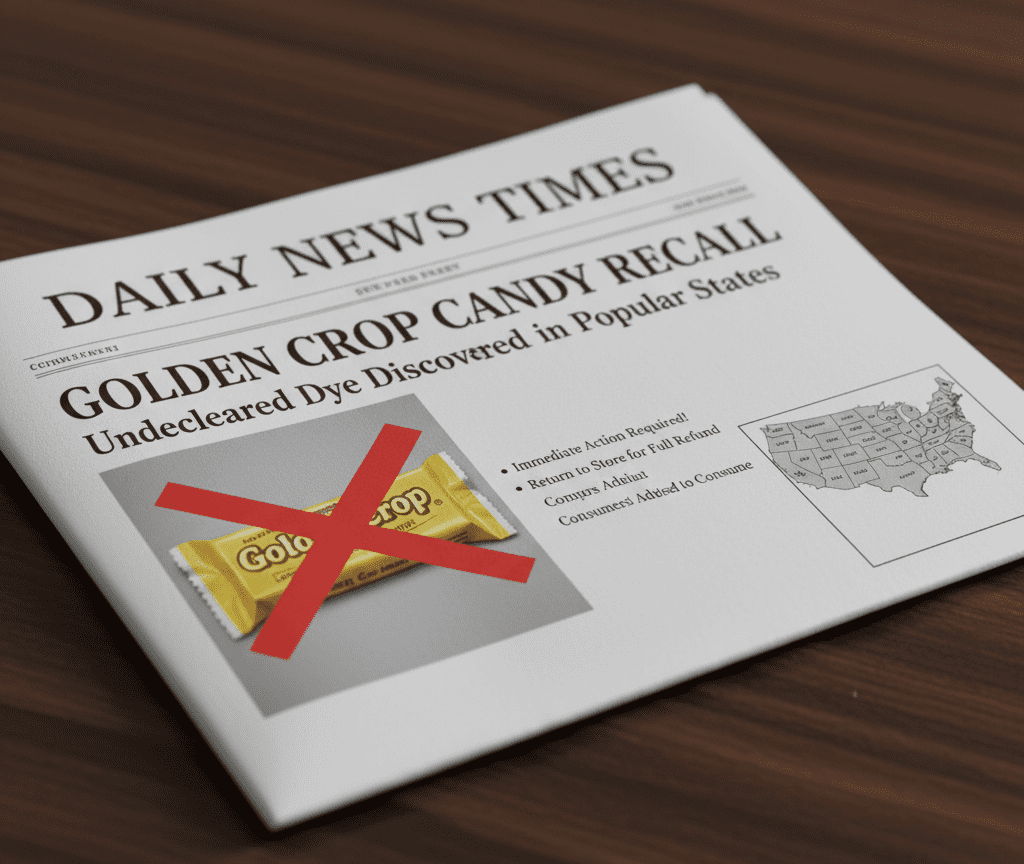 Golden Crop Candy Recall Hits Eight States After Undeclared Dye Discovery