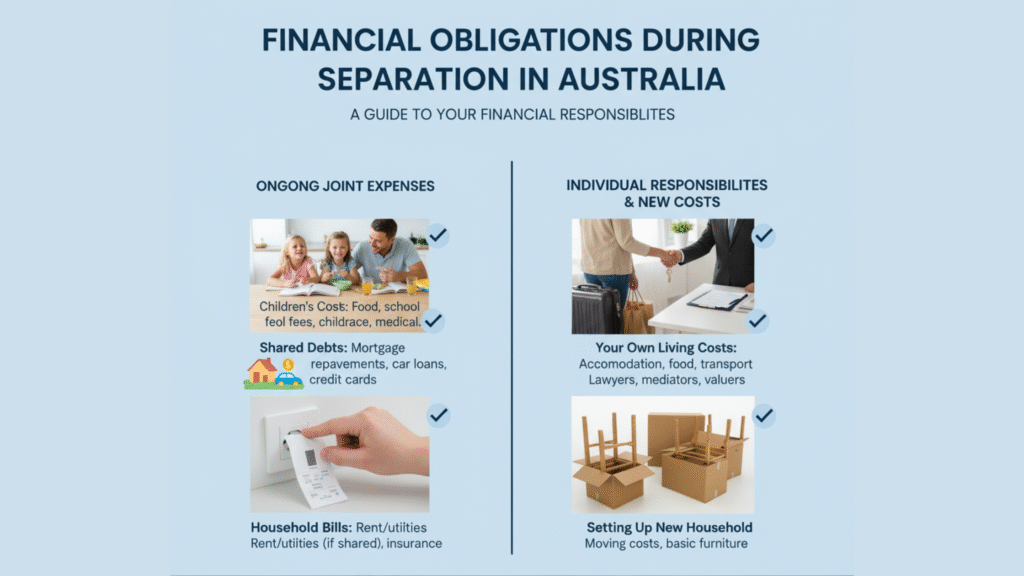 What are your financial obligations during the separation process?