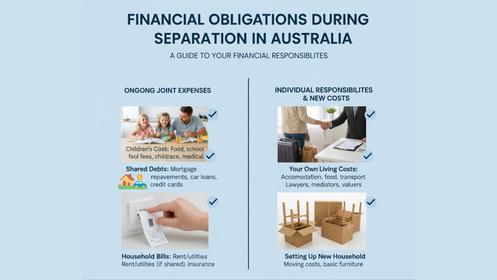 What are your financial obligations during the separation process?