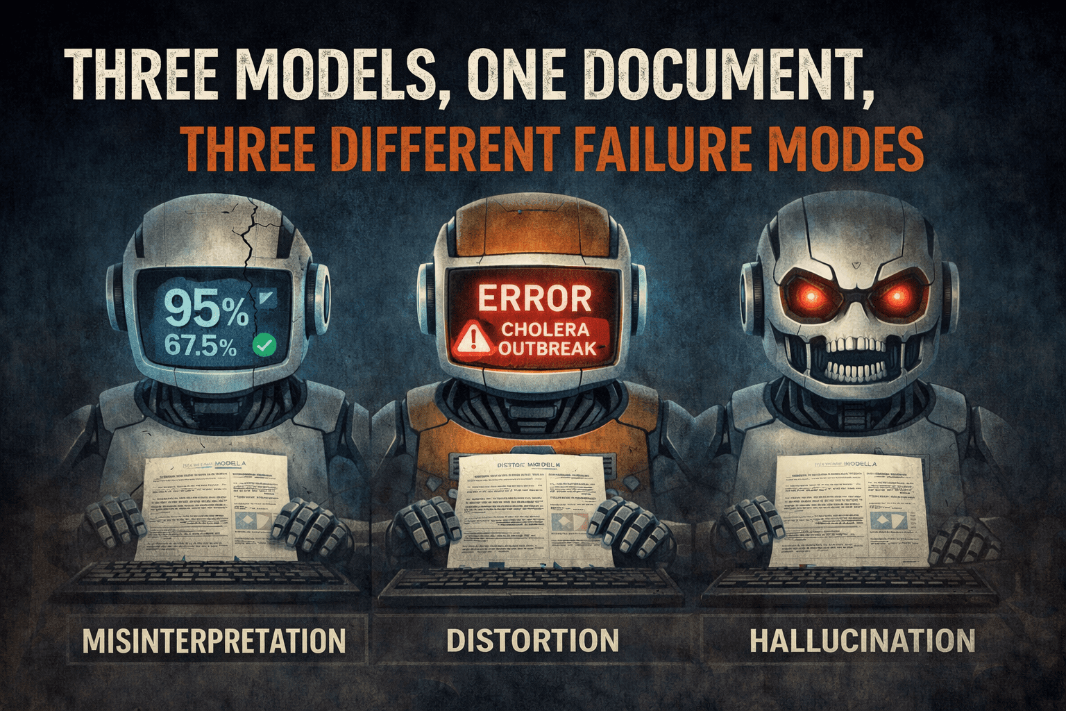 Three models, one document, three different failure modes