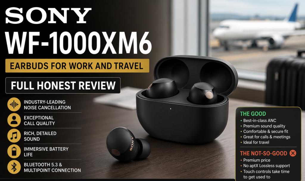Sony WF 1000XM6 Earbuds for Work and Travel, Full Honest Review