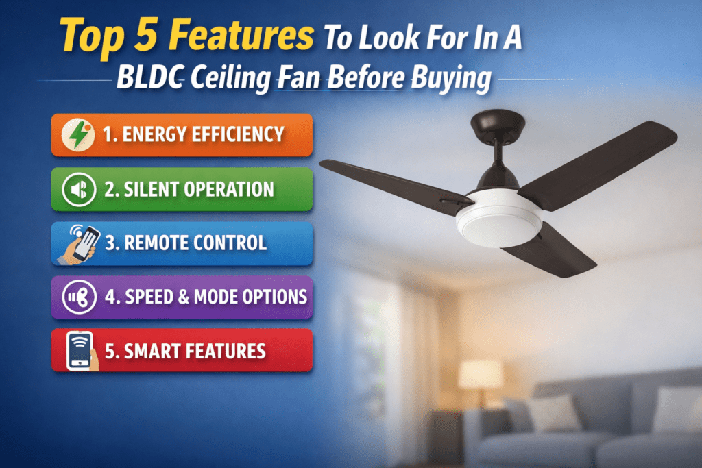 Top 5 Features To Look For In A BLDC Ceiling Fan Before Buying