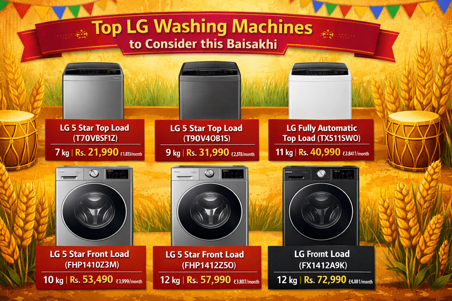 Top LG washing machines for Baisakhi
