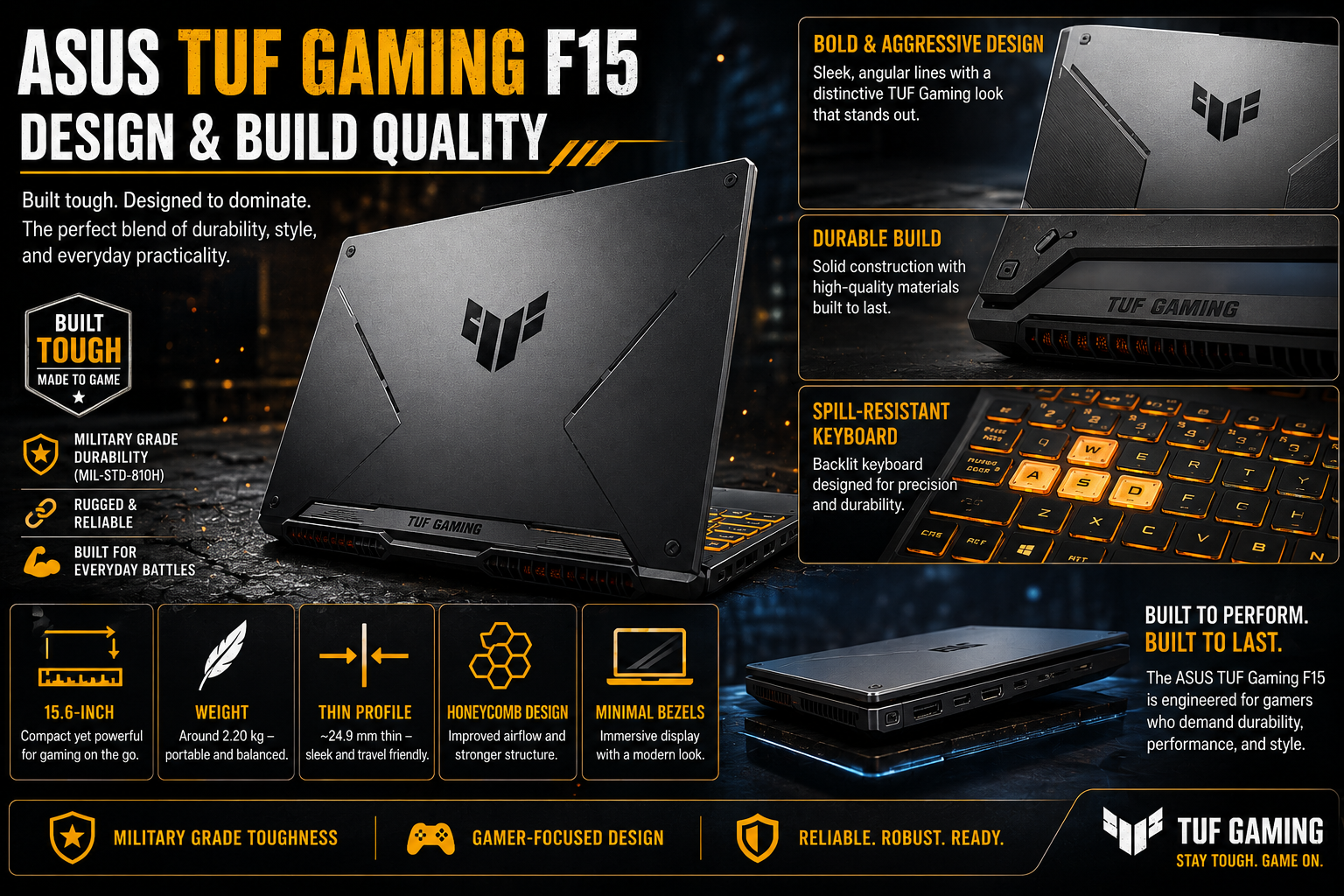 Asus TUF Gaming F15 Design and Build Quality