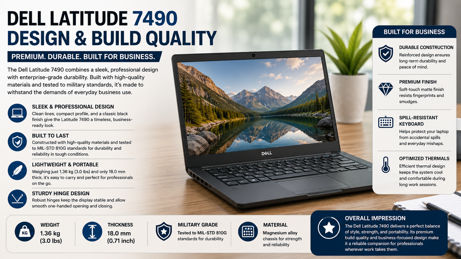Dell Latitude 7490 Design & Build Quality
