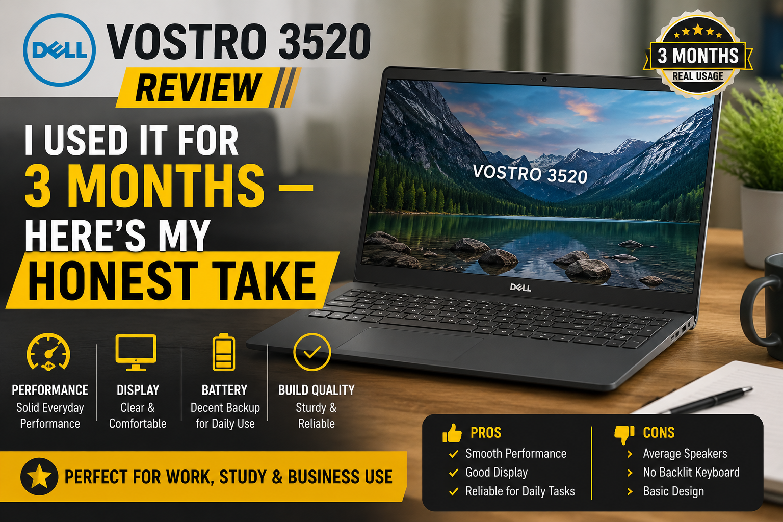 Dell Vostro 3520 Review: I Used It for 3 Months — Here’s My Honest Take