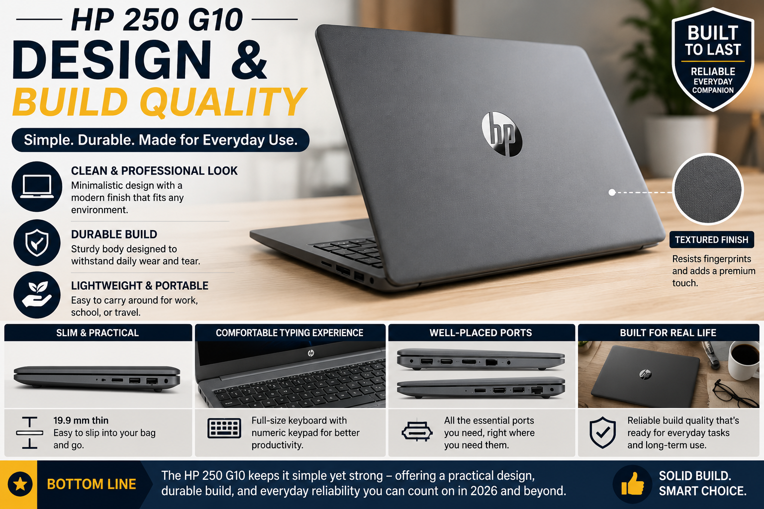 HP 250 G10 Design & Build Quality