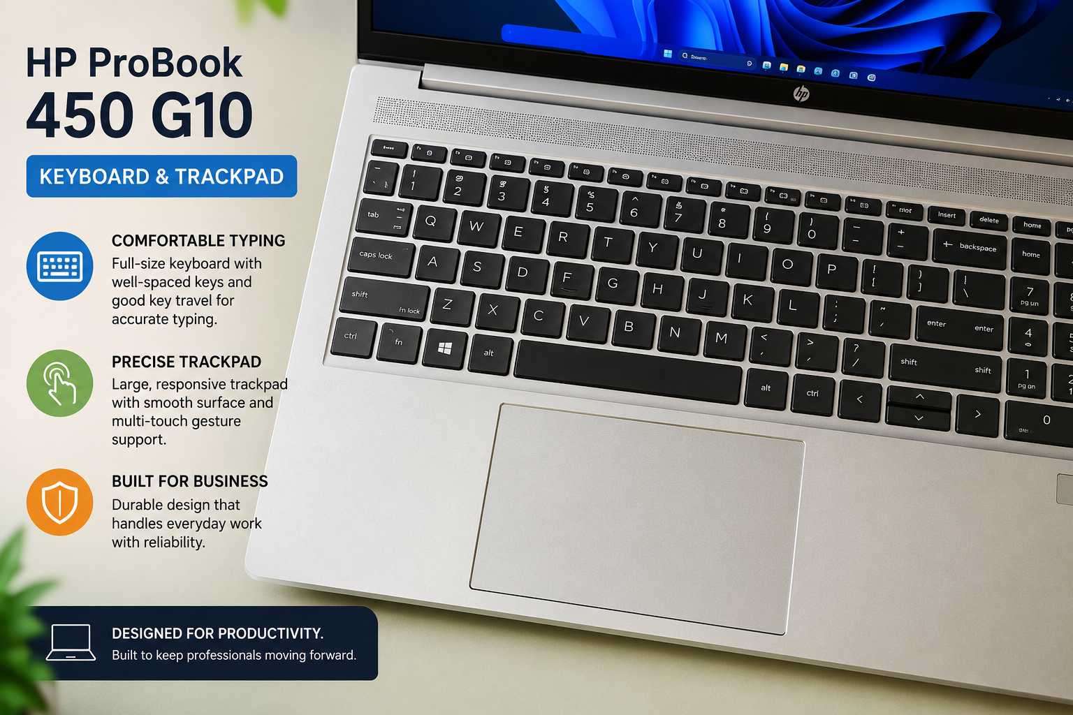 HP ProBook 450 G10 keyboard & trackpad