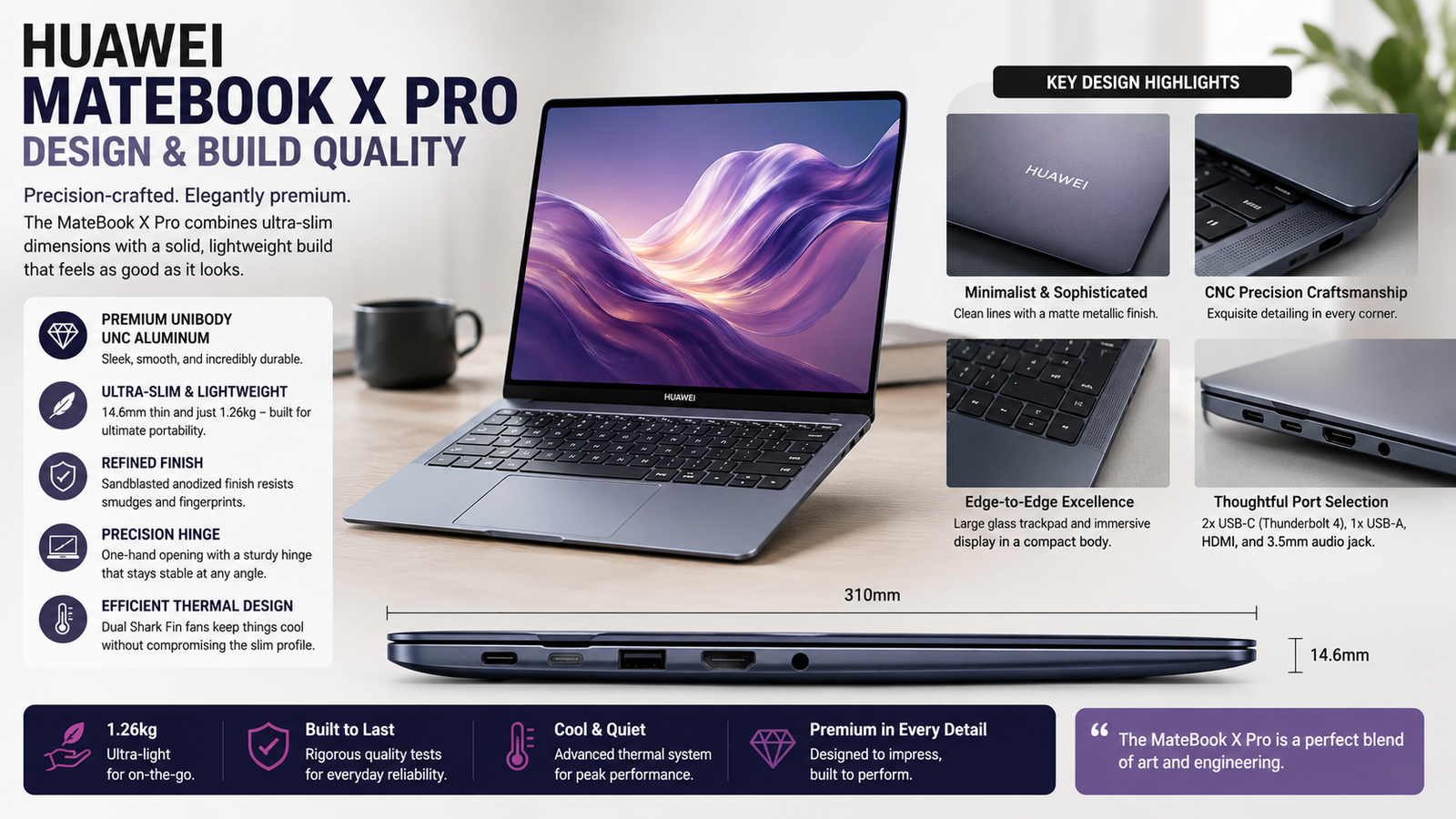 Huawei MateBook X Pro Design & build quality