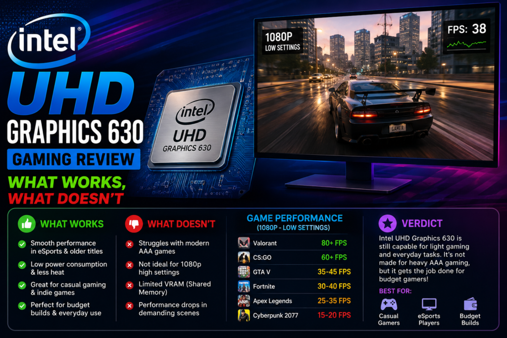 Intel UHD Graphics 630 Gaming Review: What Works, What Doesn’t