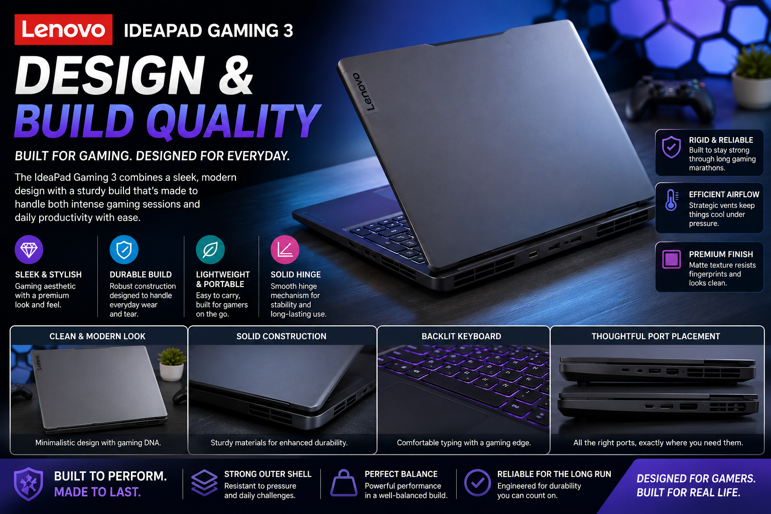 Lenovo IdeaPad Gaming 3 Design & Build Quality