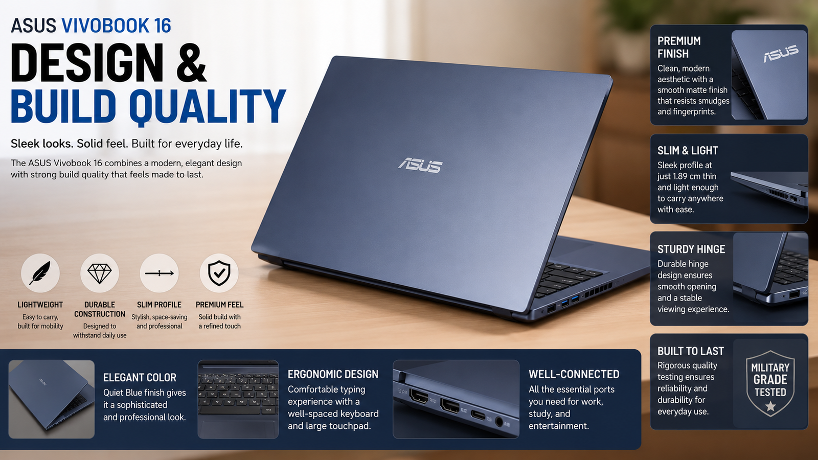 Asus VivoBook 16 Design & Build Quality