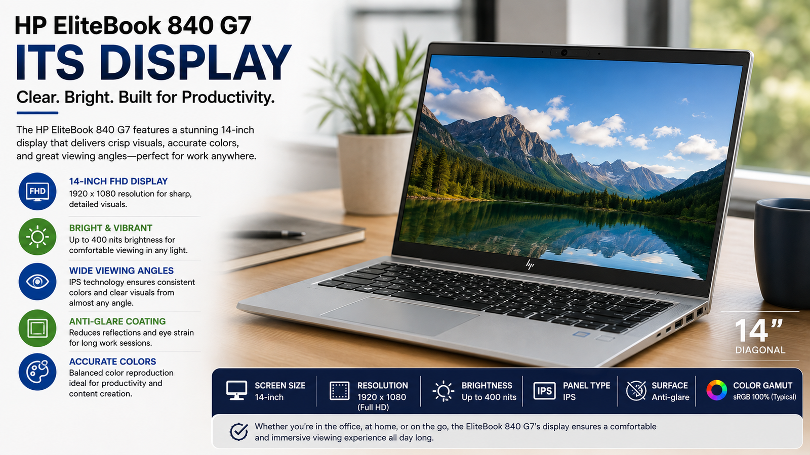 HP EliteBook 840 G7 Display