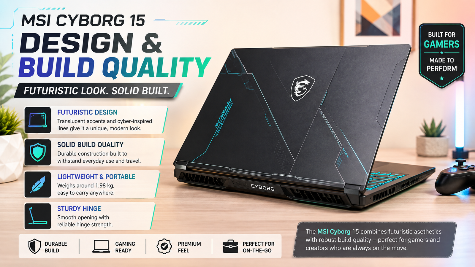 MSI Cyborg 15 Design & build quality