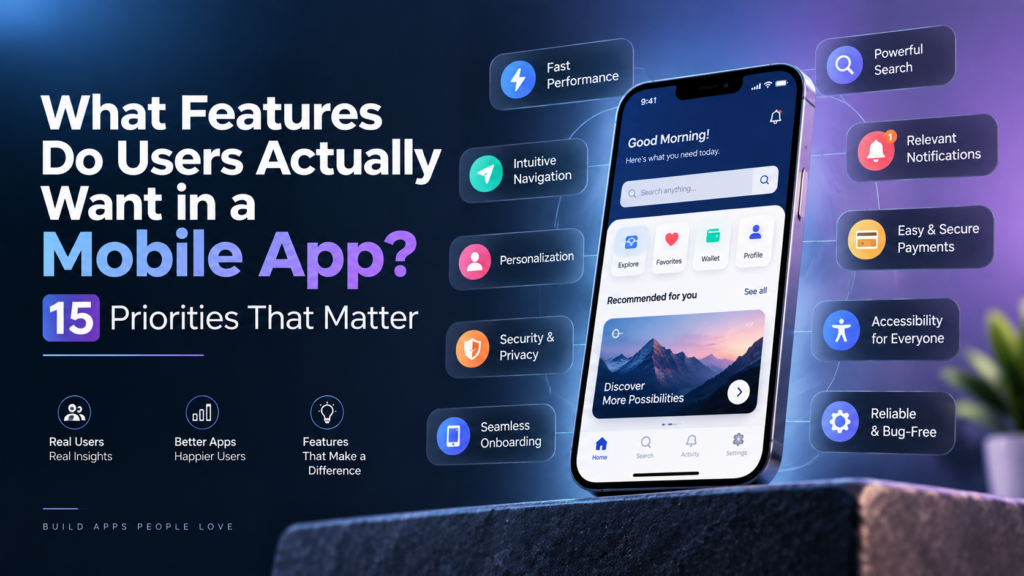What Features Do Users Actually Want in a Mobile App? 15 Priorities That Matter