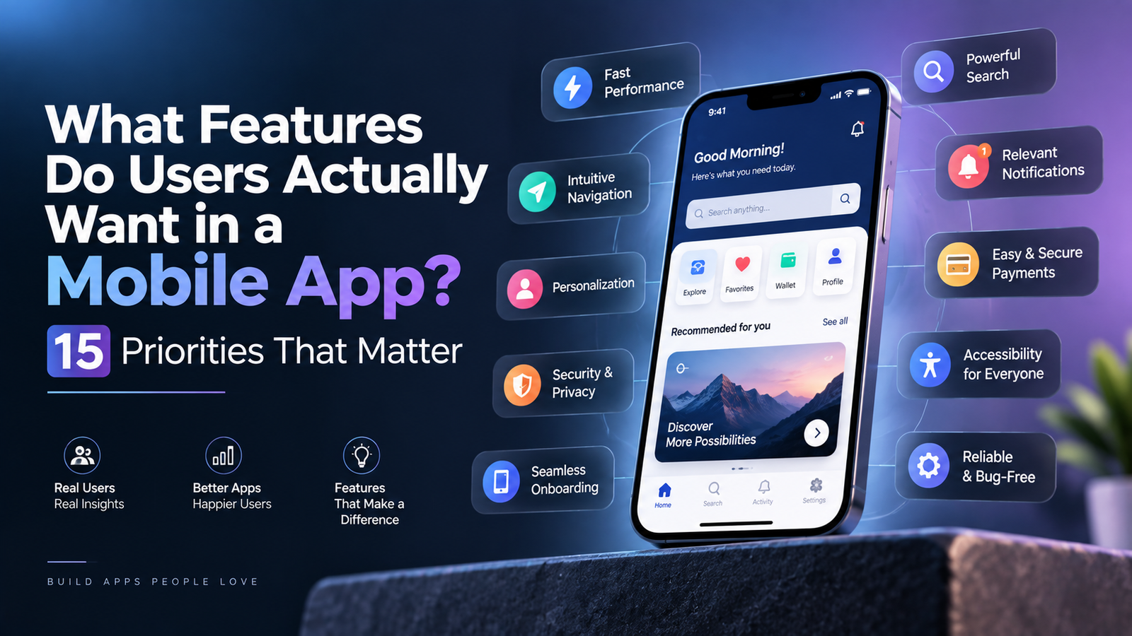 What Features Do Users Actually Want in a Mobile App? 15 Priorities That Matter