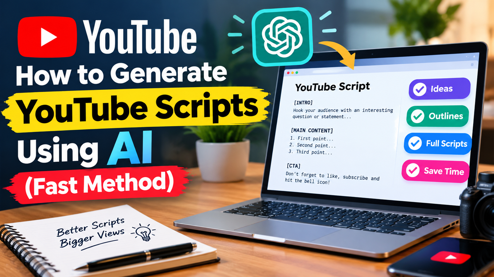 How to Generate YouTube Scripts Using AI (Fast Method)