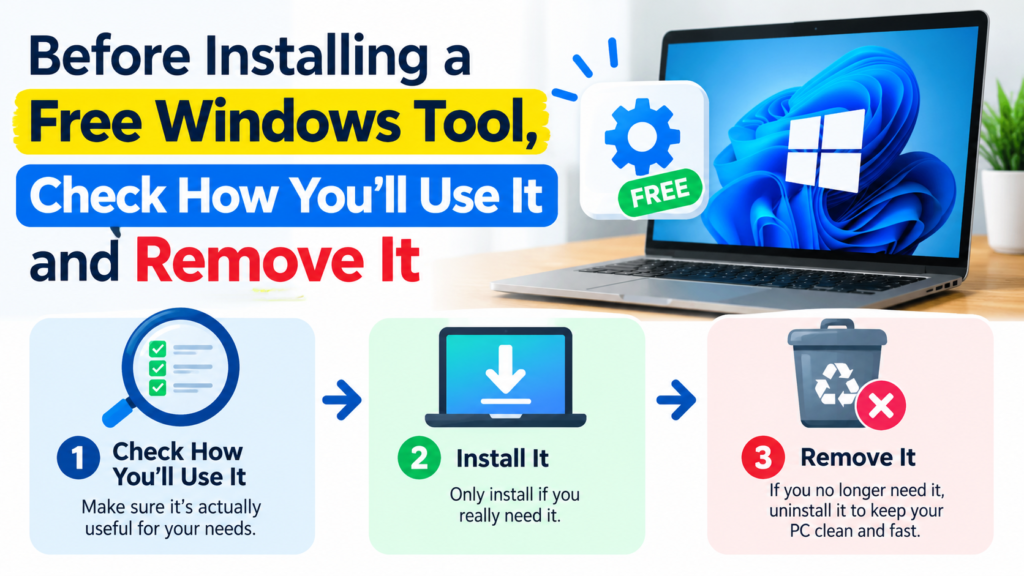 Before Installing a Free Windows Tool, Check How You’ll Use It and Remove It